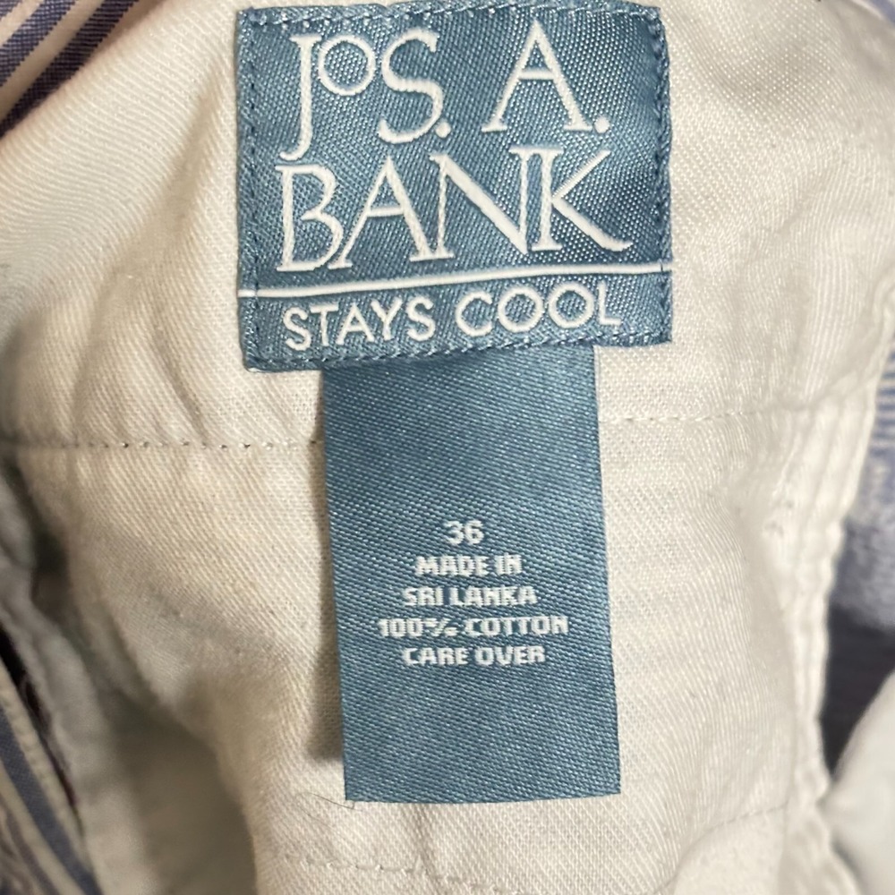Jos A Bank Seersucker Shorts 36 x 8 Stays Cool Blue White Striped Preppy Casual - Picture 4 of 5